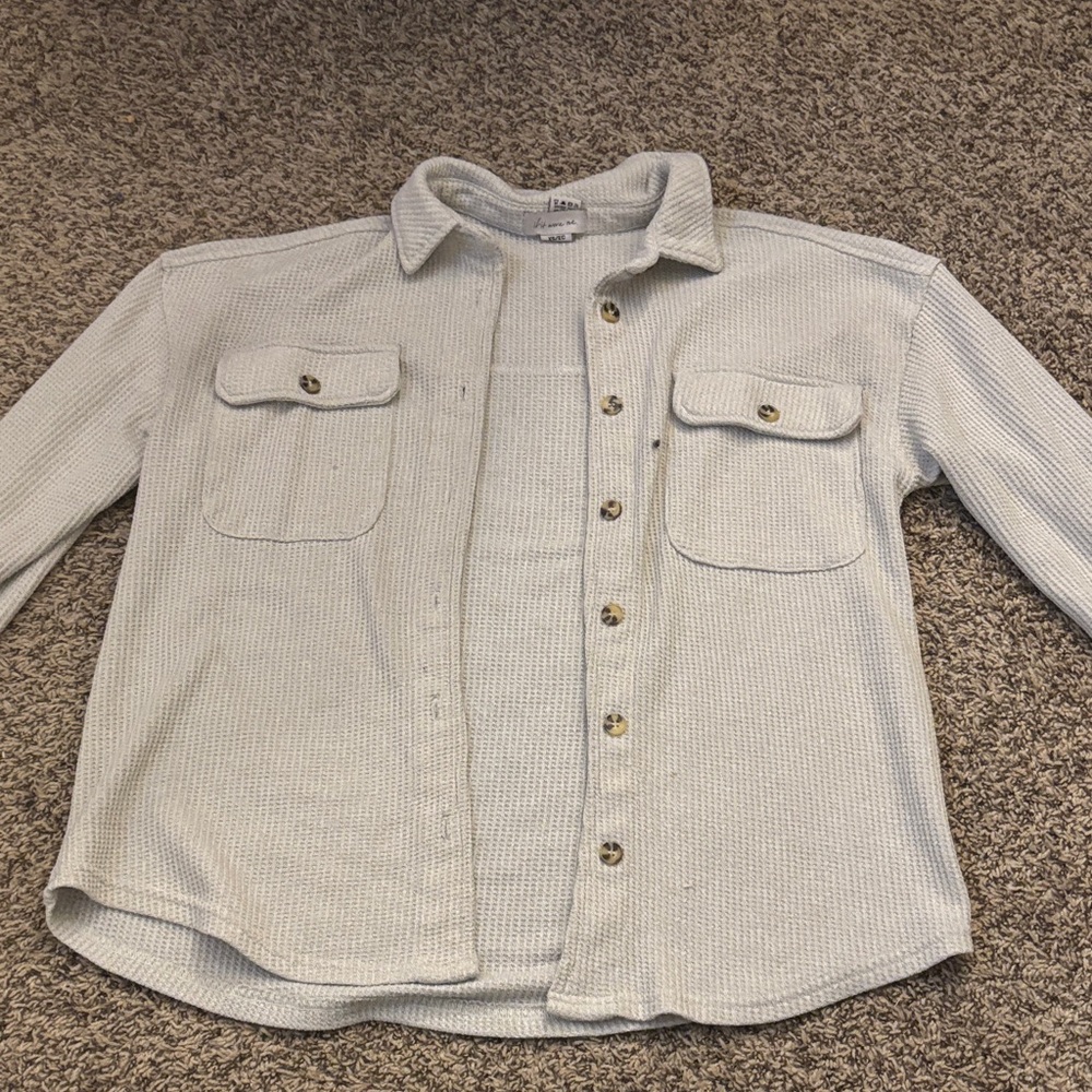 If It Were Me Light Gray Knit Top